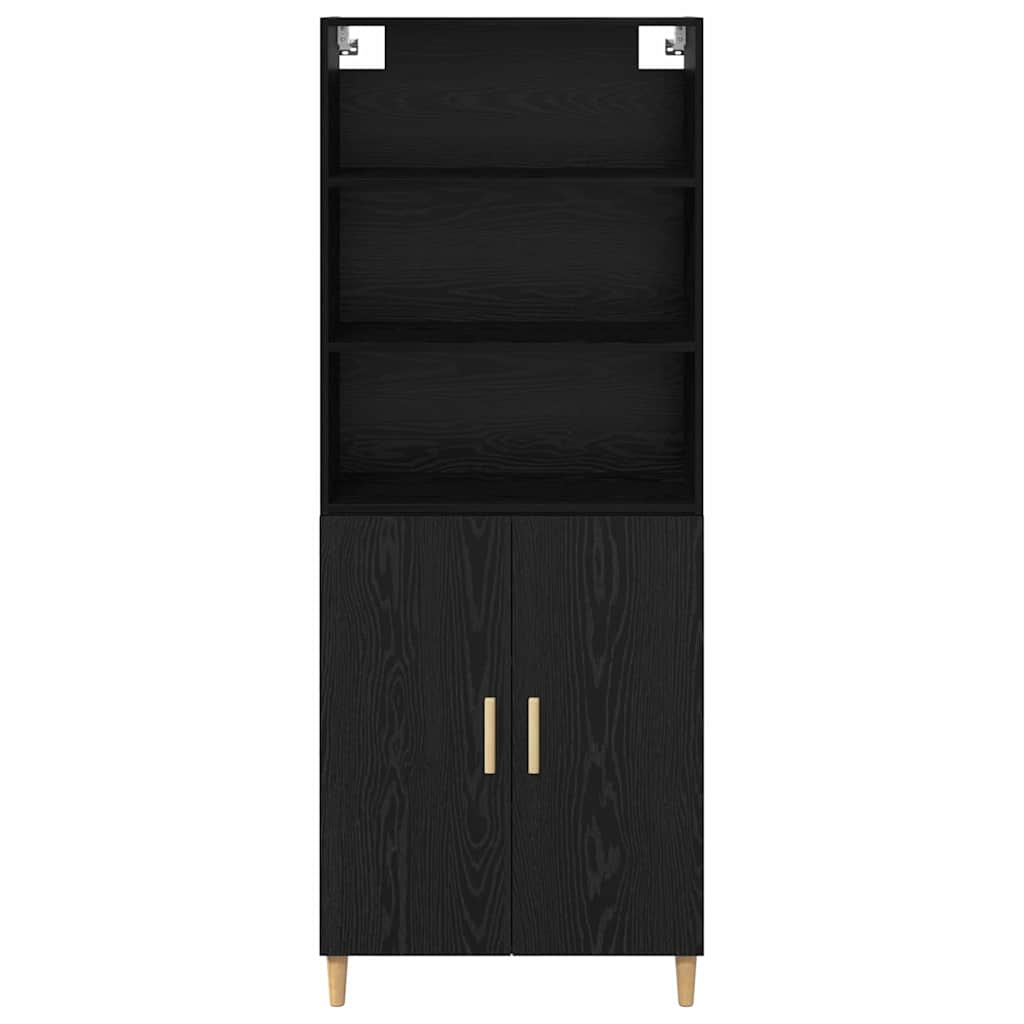 Highboard Black Oak 69.5 x 32.5 x 180 cm Engineered Wood