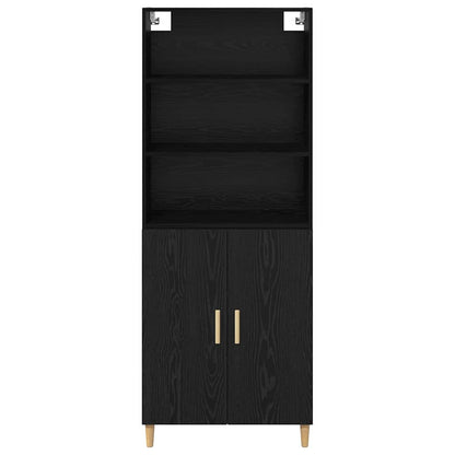 Highboard Black Oak 69.5 x 32.5 x 180 cm Engineered Wood