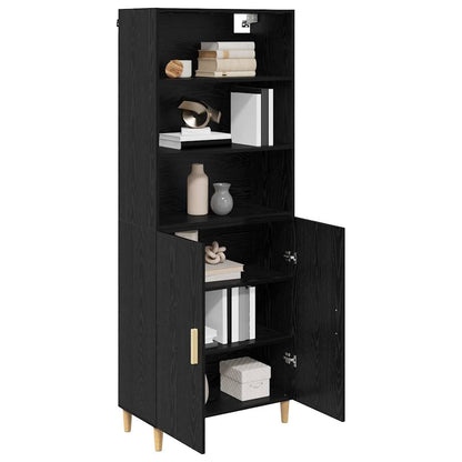Highboard Black Oak 69.5 x 32.5 x 180 cm Engineered Wood