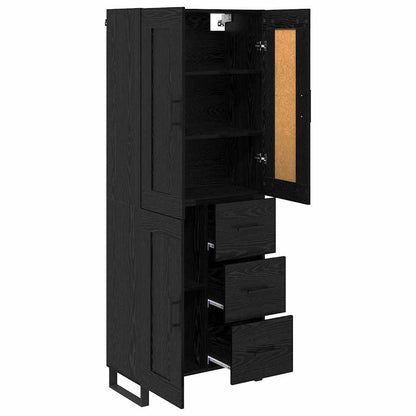 Highboard Black Oak 69.5 x 34 x 180 cm Engineered Wood
