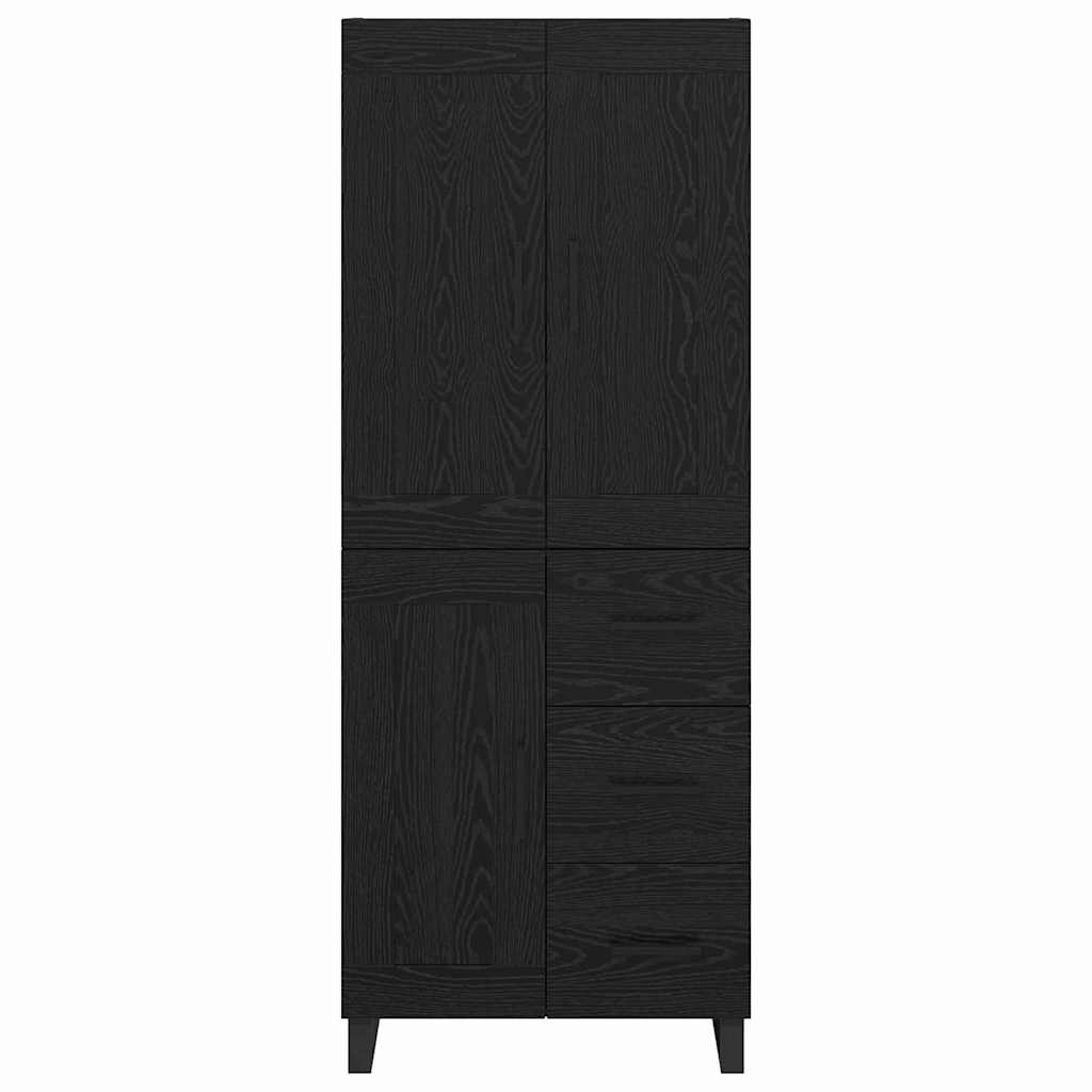 Highboard Black Oak 69.5 x 34 x 180 cm Engineered Wood