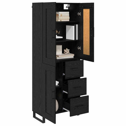 Highboard Black Oak 69.5 x 34 x 180 cm Engineered Wood