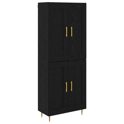 Highboard Black Oak 69.5 x 34 x 180 cm Engineered Wood
