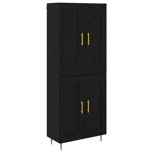 Highboard Black Oak 69.5 x 34 x 180 cm Engineered Wood