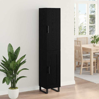 Highboard Black Oak 34.5 x 34 x 180 cm Engineered Wood
