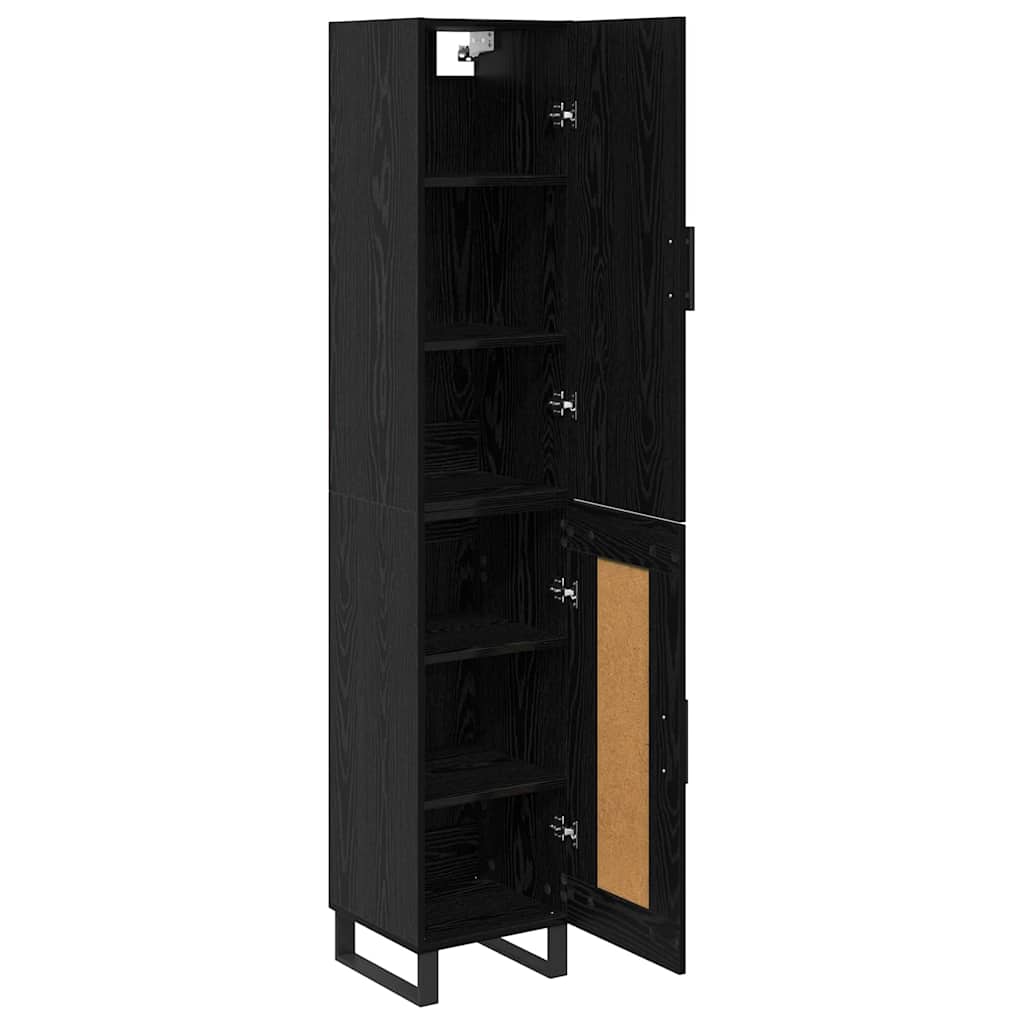 Highboard Black Oak 34.5 x 34 x 180 cm Engineered Wood