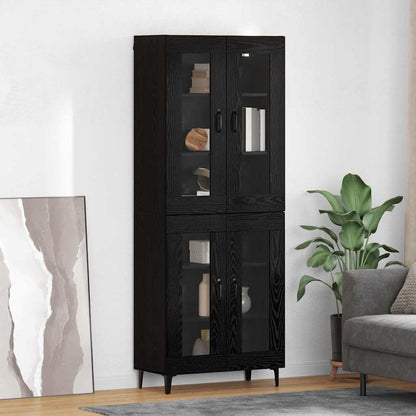 Highboard Black Oak 69.5 x 34 x 180 cm Engineered Wood
