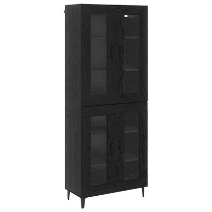 Highboard Black Oak 69.5 x 34 x 180 cm Engineered Wood
