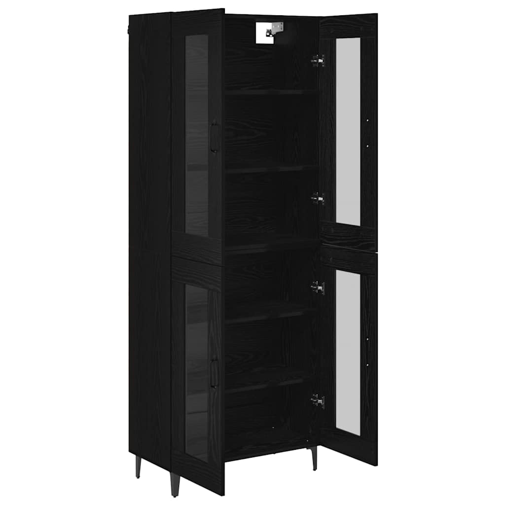 Highboard Black Oak 69.5 x 34 x 180 cm Engineered Wood