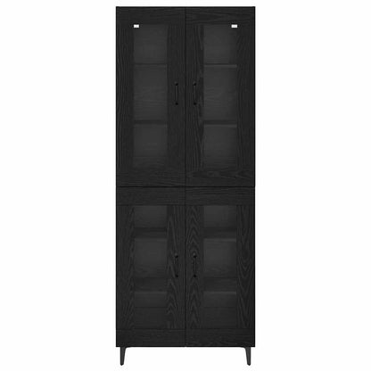 Highboard Black Oak 69.5 x 34 x 180 cm Engineered Wood