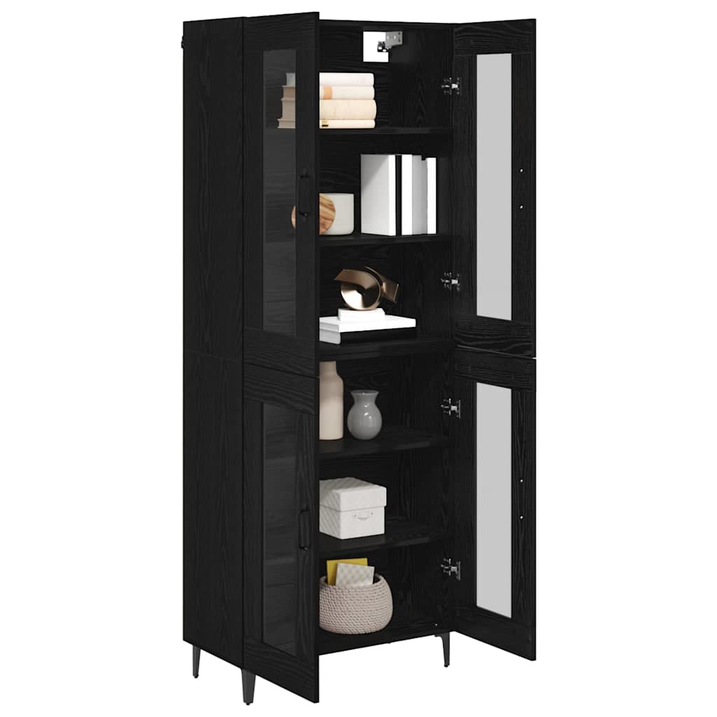 Highboard Black Oak 69.5 x 34 x 180 cm Engineered Wood
