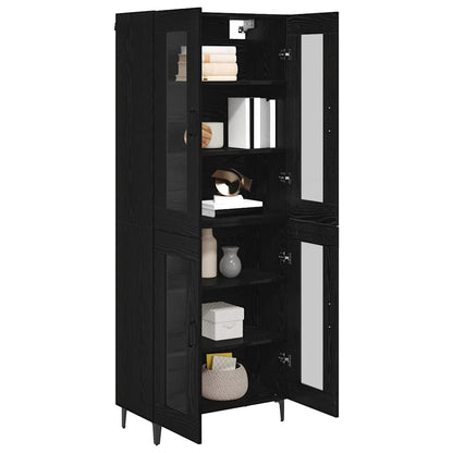 Highboard Black Oak 69.5 x 34 x 180 cm Engineered Wood