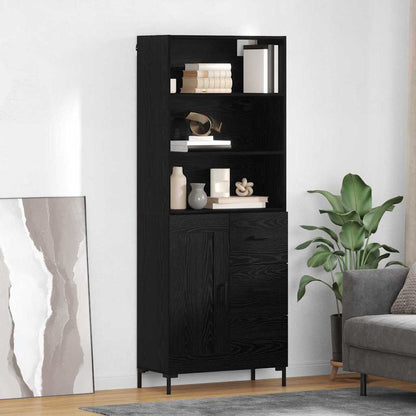 Highboard Black Oak 69.5 x 34 x 180 cm Engineered Wood