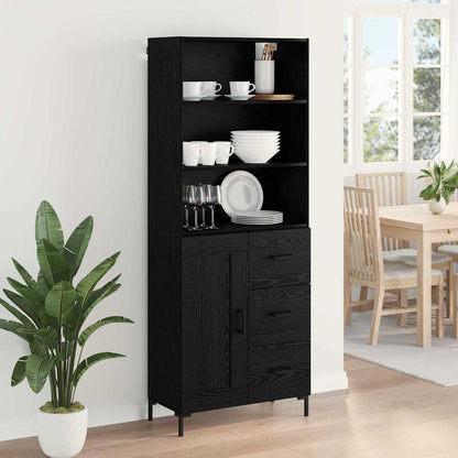 Highboard Black Oak 69.5 x 34 x 180 cm Engineered Wood