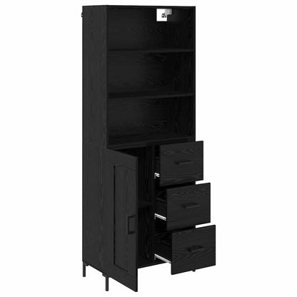 Highboard Black Oak 69.5 x 34 x 180 cm Engineered Wood