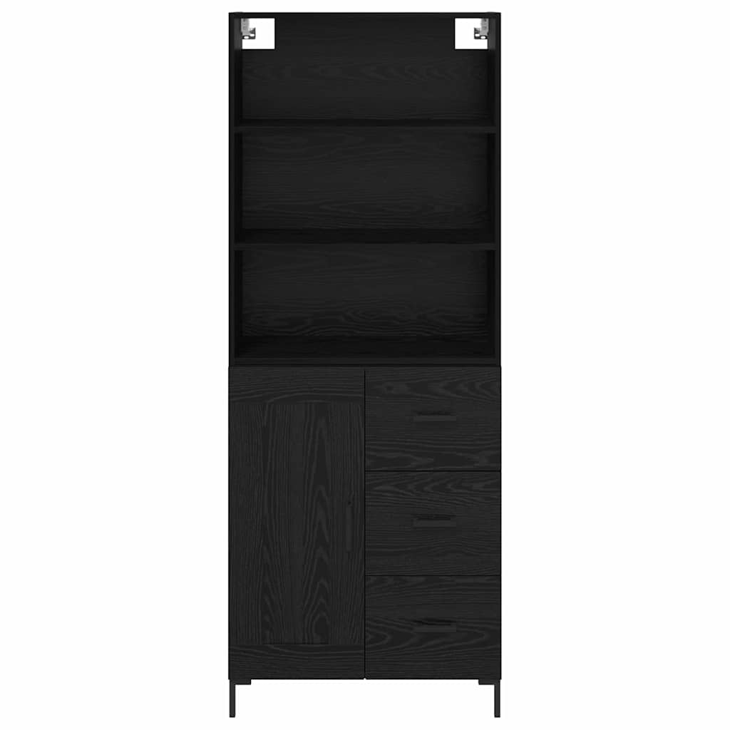 Highboard Black Oak 69.5 x 34 x 180 cm Engineered Wood