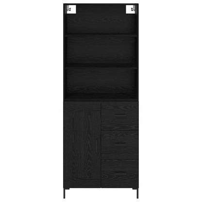 Highboard Black Oak 69.5 x 34 x 180 cm Engineered Wood
