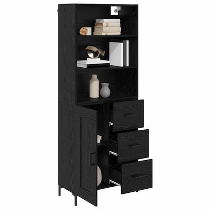 Highboard Black Oak 69.5 x 34 x 180 cm Engineered Wood