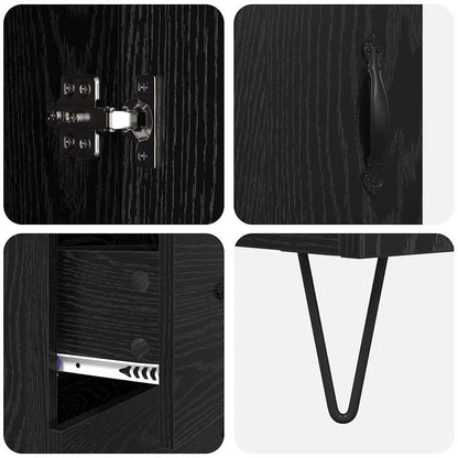 Highboard Black Oak 69.5 x 34 x 180 cm Engineered Wood