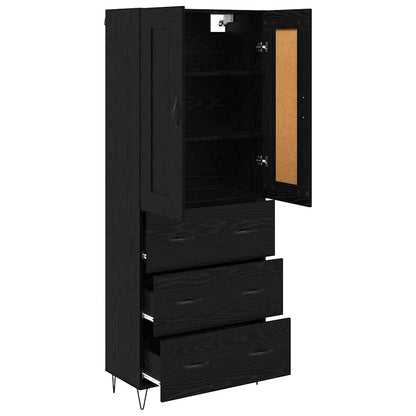 Highboard Black Oak 69.5 x 34 x 180 cm Engineered Wood