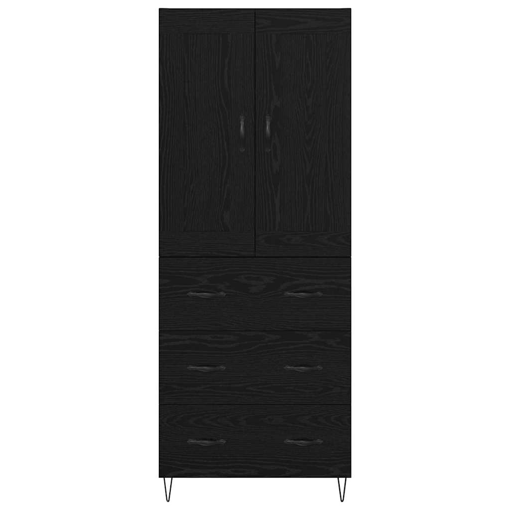 Highboard Black Oak 69.5 x 34 x 180 cm Engineered Wood