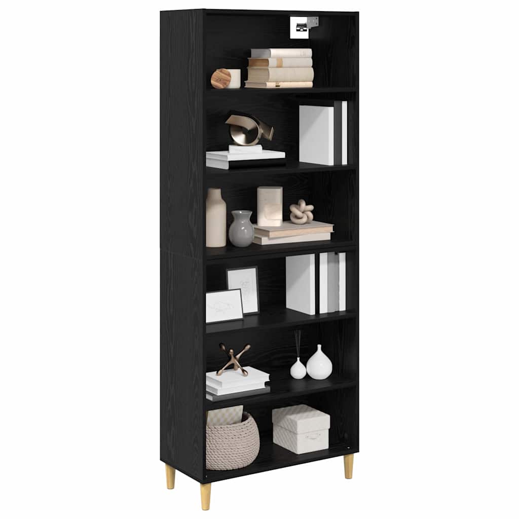 Highboard Black Oak 69.5 x 32.5 x 180 cm Engineered Wood