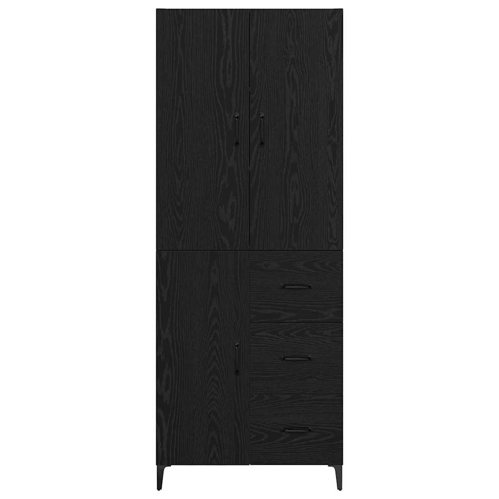 Highboard Black Oak 69.5 x 34 x 180 cm Engineered Wood