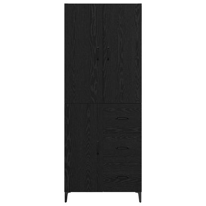 Highboard Black Oak 69.5 x 34 x 180 cm Engineered Wood