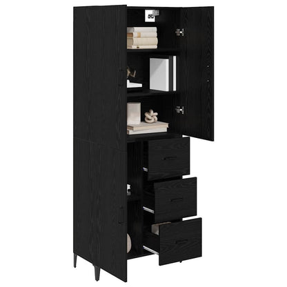 Highboard Black Oak 69.5 x 34 x 180 cm Engineered Wood