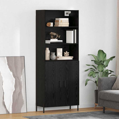Highboard Black Oak 69.5 x 34 x 180 cm Engineered Wood