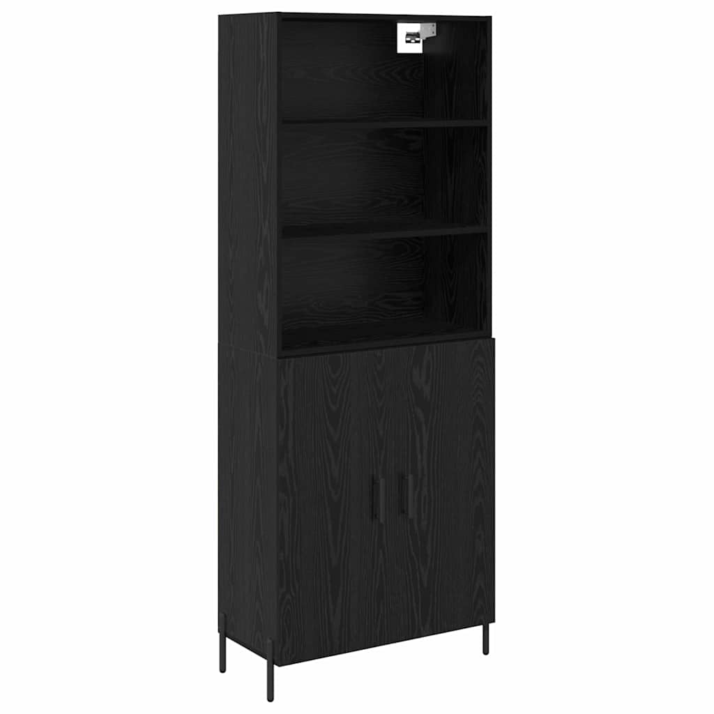 Highboard Black Oak 69.5 x 34 x 180 cm Engineered Wood