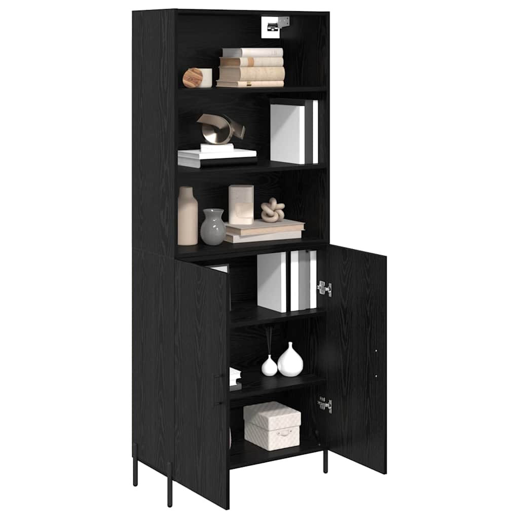 Highboard Black Oak 69.5 x 34 x 180 cm Engineered Wood