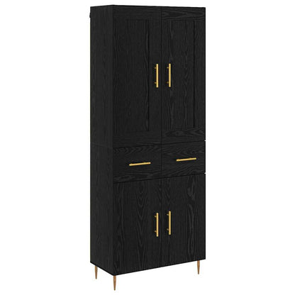 Highboard Black Oak 69.5 x 34 x 180 cm Engineered Wood