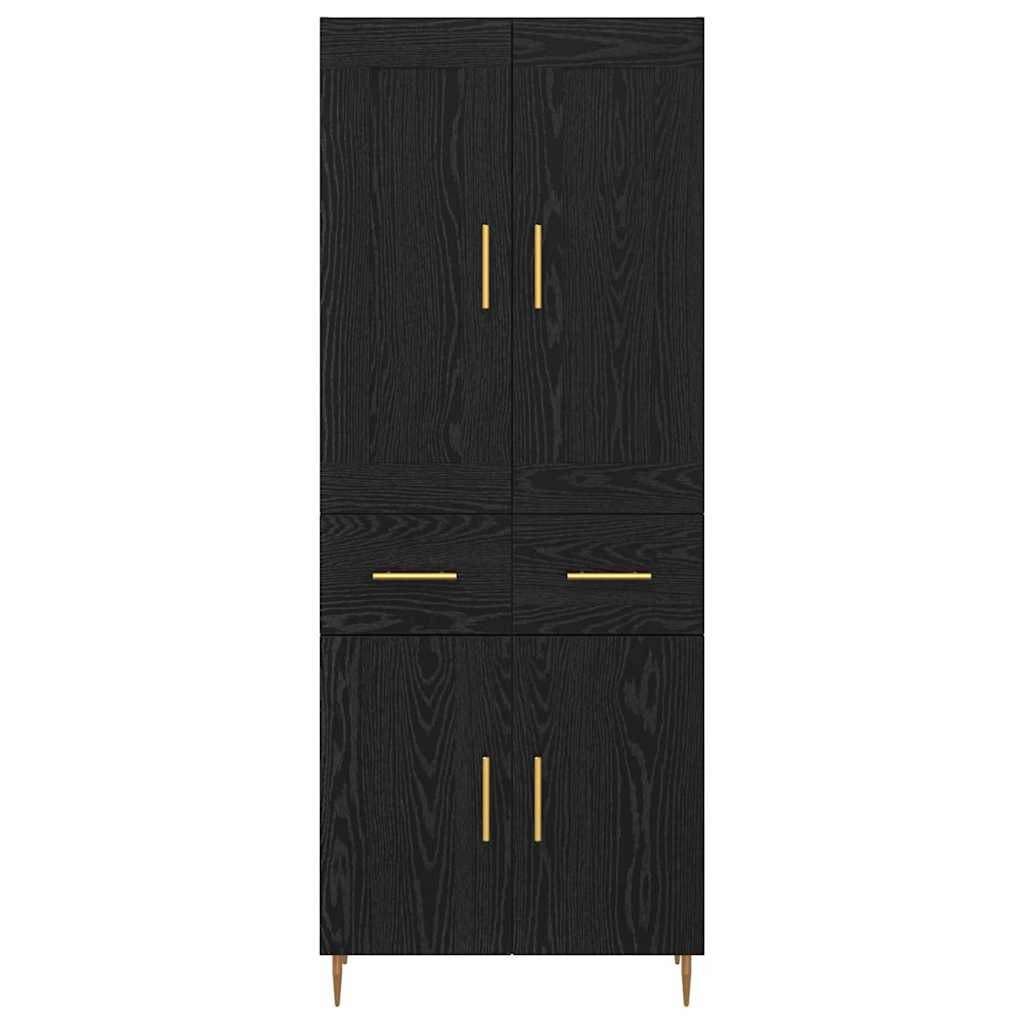 Highboard Black Oak 69.5 x 34 x 180 cm Engineered Wood