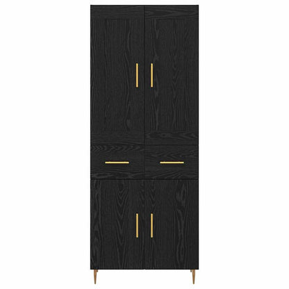 Highboard Black Oak 69.5 x 34 x 180 cm Engineered Wood