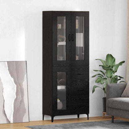 Highboard Black Oak 69.5 x 34 x 180 cm Engineered Wood