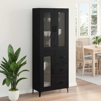 Highboard Black Oak 69.5 x 34 x 180 cm Engineered Wood