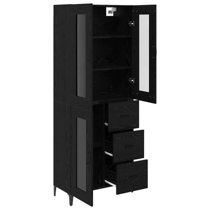 Highboard Black Oak 69.5 x 34 x 180 cm Engineered Wood