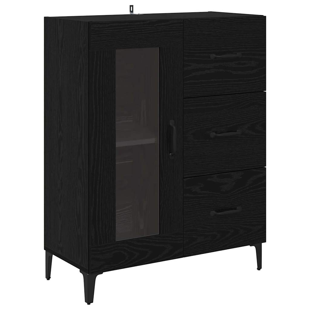 Highboard Black Oak 69.5 x 34 x 180 cm Engineered Wood