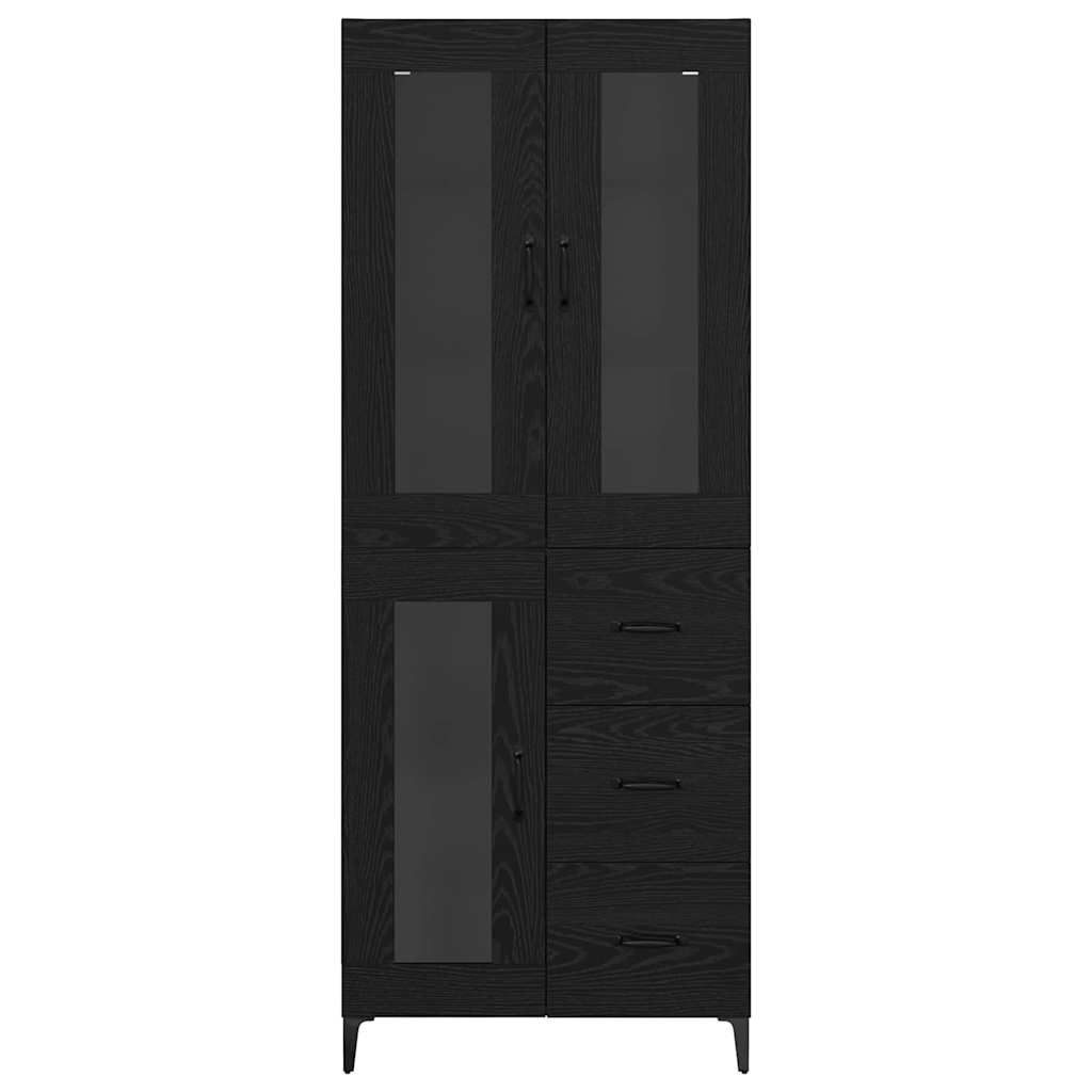 Highboard Black Oak 69.5 x 34 x 180 cm Engineered Wood