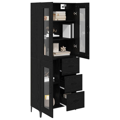 Highboard Black Oak 69.5 x 34 x 180 cm Engineered Wood