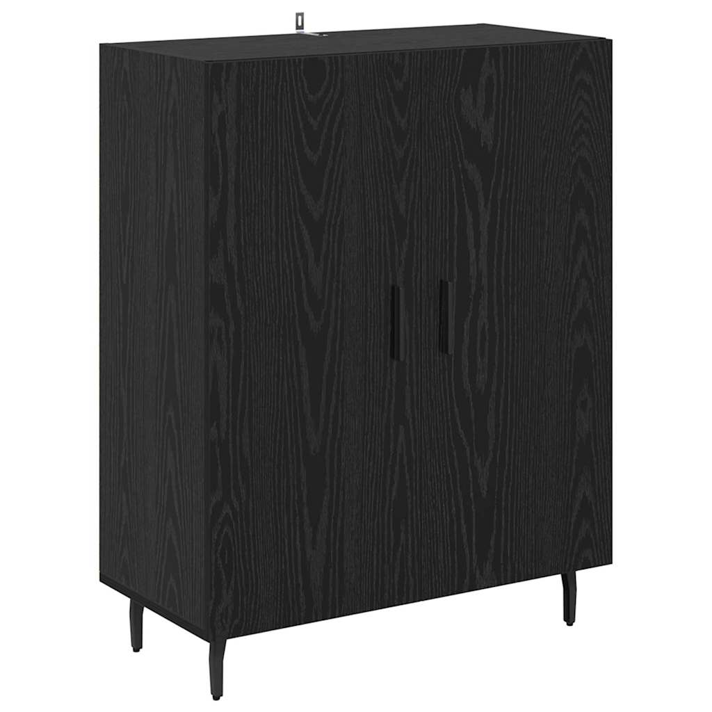 Highboard 2 pcs Black Oak Engineered Wood