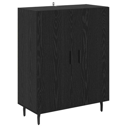 Highboard 2 pcs Black Oak Engineered Wood