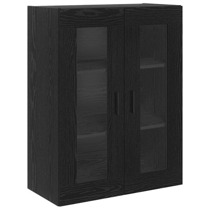 Highboard 2 pcs Black Oak Engineered Wood