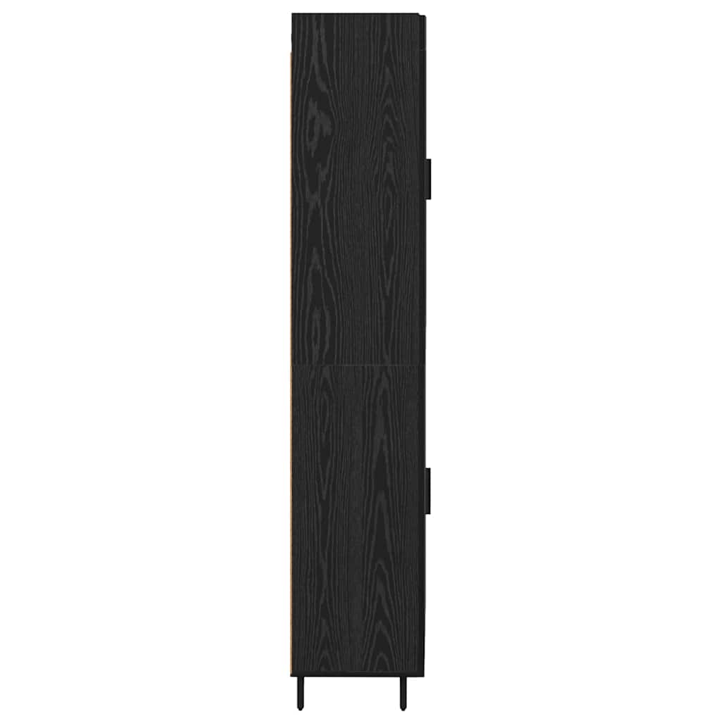 Highboard 2 pcs Black Oak Engineered Wood