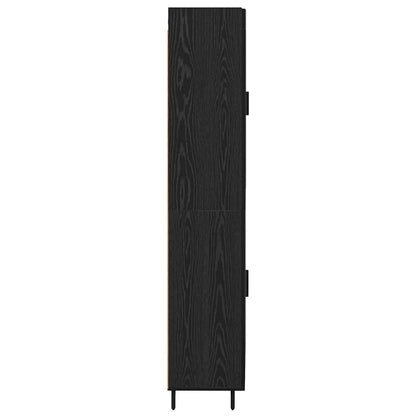 Highboard 2 pcs Black Oak Engineered Wood