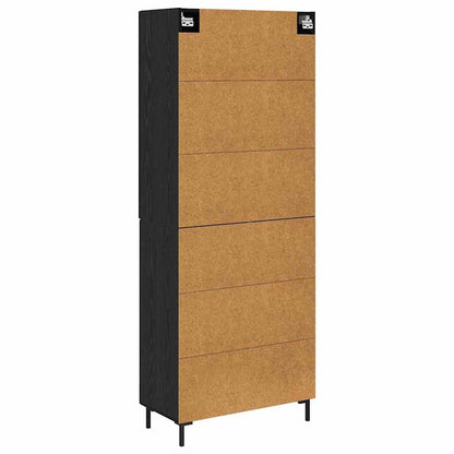 Highboard Black Oak 69.5 x 34 x 180 cm Engineered Wood
