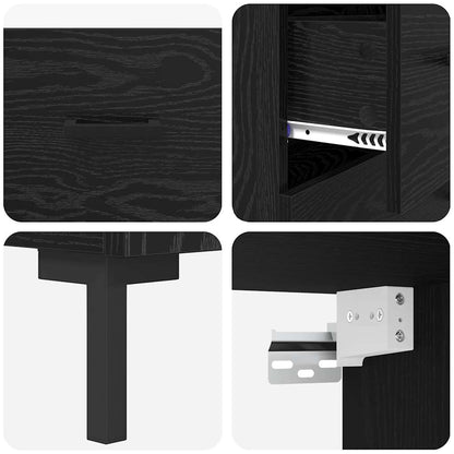 Highboard Black Oak 69.5 x 34 x 180 cm Engineered Wood