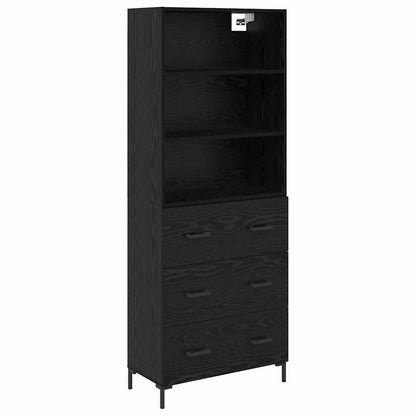 Highboard Black Oak 69.5 x 34 x 180 cm Engineered Wood