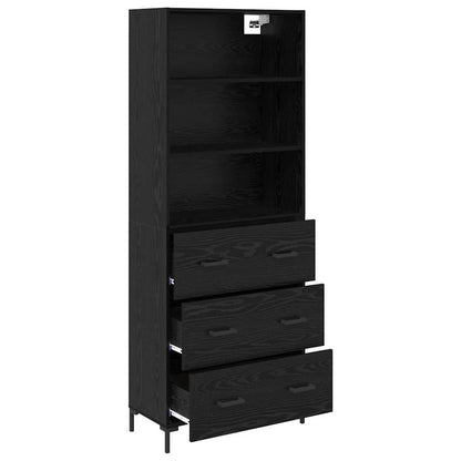 Highboard Black Oak 69.5 x 34 x 180 cm Engineered Wood